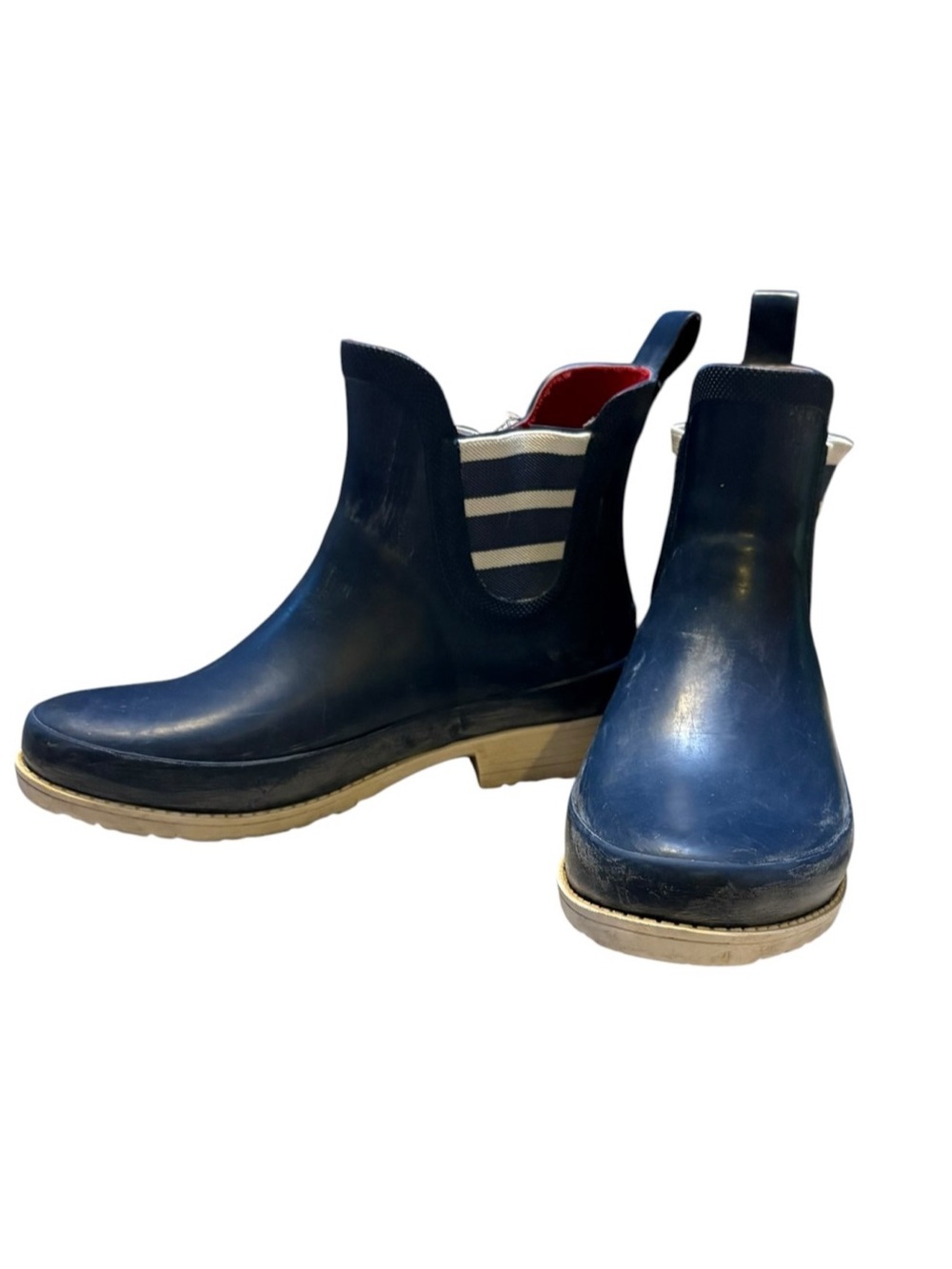 L.L.Bean Wellie Rain Boots Women’s Size 7 Navy Chelsea Waterproof